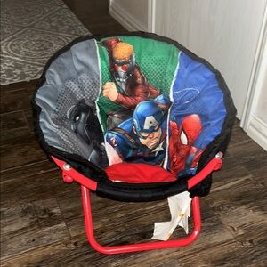 Marvel Heroes Kids Chair with Red and Blue Accents.